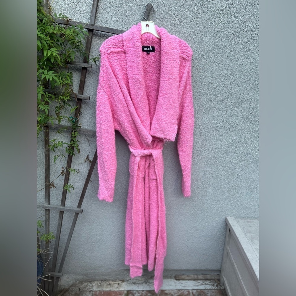 SER.O.YA RUE BOUCLE CARDIGAN in Rose Bloom - Picture 7 of 10